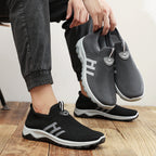 Damen Bequeme Slip-On Laufschuhe mit atmungsaktiver Strickoberfläche EB