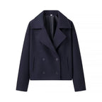 Damen elegante Wolljacke mit doppelter Knopfleiste und modernen Details EB