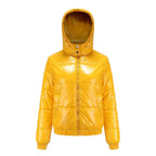 Glänzende Wasserabweisende Thermo Komfort Winterjacke Damen | EB