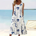 Damen Blumenmuster Sommerkleid EB