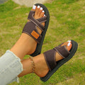 Damen bequeme Sandalen mit elastischen Riemen und atmungsaktiver Obermaterialstruktur EB