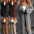 Damen Grobstrick Cardigan mit Knopfdetails und strukturiertem Muster EB