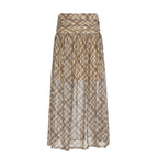 Damen Maxirock mit elastischer Taille und raffiniertem Karomuster EB
