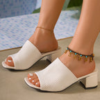 Damen Bequeme Strandsandalen mit stabilen Blockabsatz EB