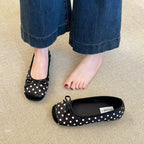 Damen Ballerinas mit verspieltem Punktedesign und zierlichem Schleifenakzent EB