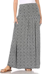 Damen Maxi-Rock mit elastischem Bund und Taschen EB