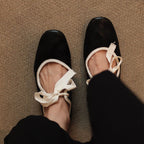 Damen elegante Ballerinas mit dekorativem Schleifenakzent EB