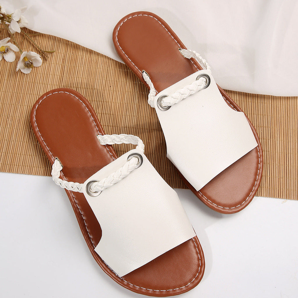 Damen Clogs mit geflochtenem Riemendesign und rutschfester Sohle EB