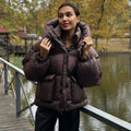 EB | Damen Gesteppte Winterjacke mit Oversized Kapuze – Warm, Wasserabweisend & Modern
