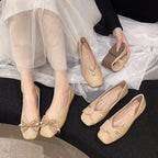 Damen elegante Ballerinas mit perlmuttfarbenem Akzent EB