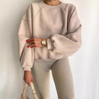 Damen-Loungewear-Set: Oversized-Sweatshirt und Radlerhose
