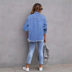 Damen Jeansjacke mit lässigem Schnitt und großen Taschen EB