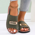 Damen Bequeme Open-Toe Sandalen mit modischem Schnallen-Detail EB