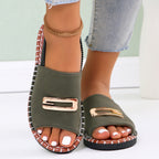 Damen Bequeme Open-Toe Sandalen mit modischem Schnallen-Detail EB