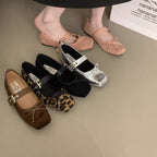 Damen Ballerinas mit verstellbarem Riemen und elegantem Schleifendetail EB