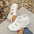 Damen bequeme Plattform-Sandalen mit atmungsaktiver Obermaterialstruktur und verstellbarem Riemendesign EB
