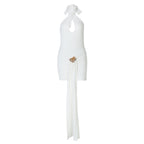 Damen Charmantes Minikleid mit Drapierung und tiefem Ausschnitt EB