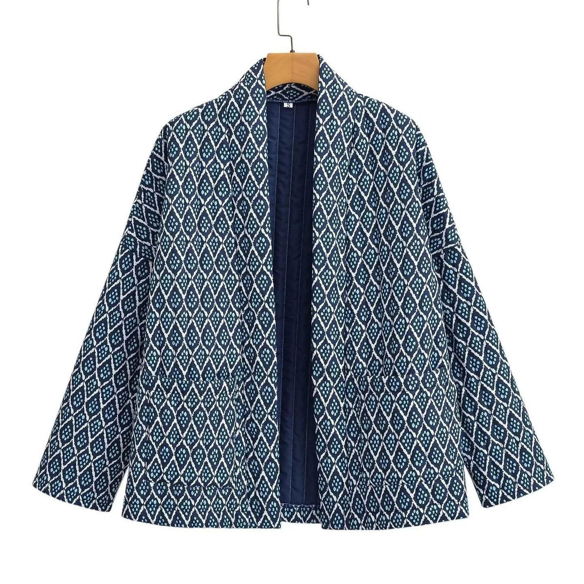 Damen Kimono-Jacke mit elegantem Muster und lockerer Passform EB