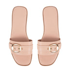 Damen Bequeme Slide-Sandalen mit modischem Schnallen-Design EB