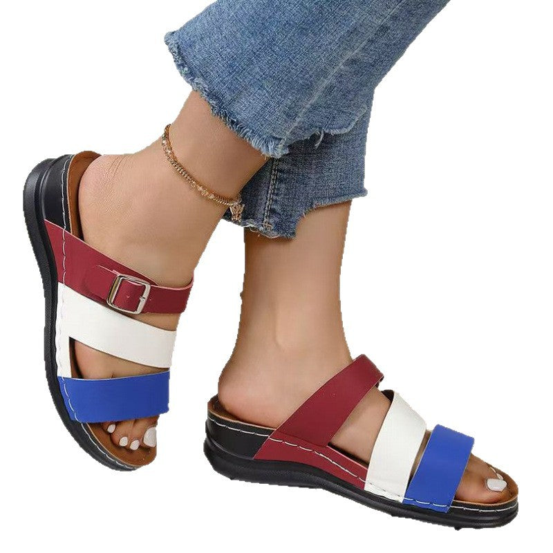 Damen bequeme und modische Sandalen mit verstellbaren Riemen EB