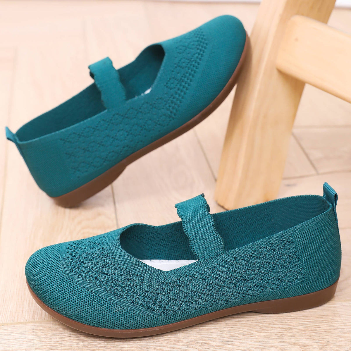 Damen Ballerinas mit rutschfester Sohle und atmungsaktivem Obermaterial EB