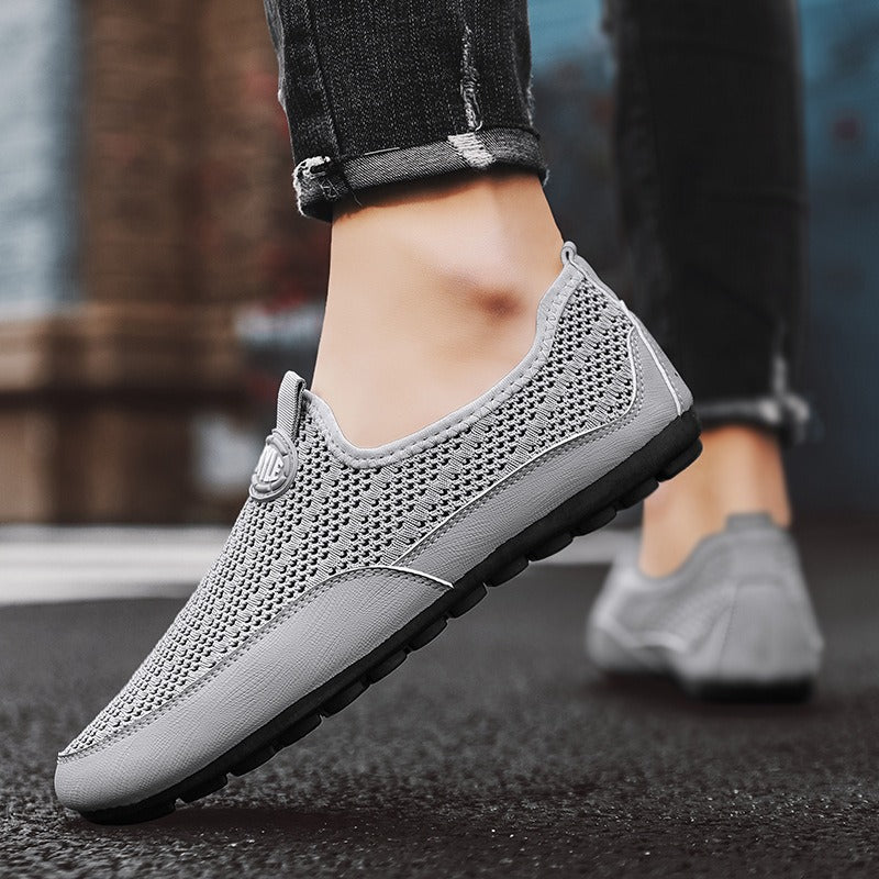 Damen Bequeme Slip-On Sneakers mit atmungsaktivem Mesh-Obermaterial EB