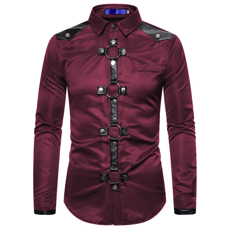 Herren Designerhemd mit eleganter Kunststoffgarnitur und kontrastierenden Belegen EB