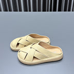 Damen bequeme Slipper mit elegantem Kreuzdesign und rutschfester Sohle EB
