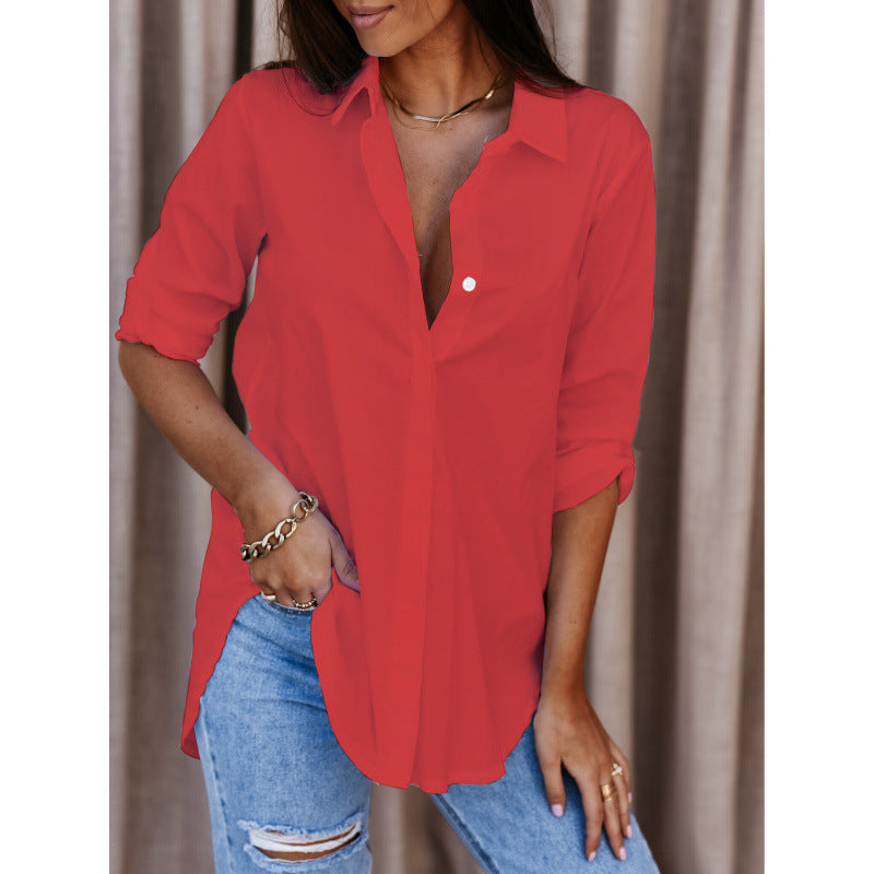Damen Relaxed Fit Button-Up Shirt EB
