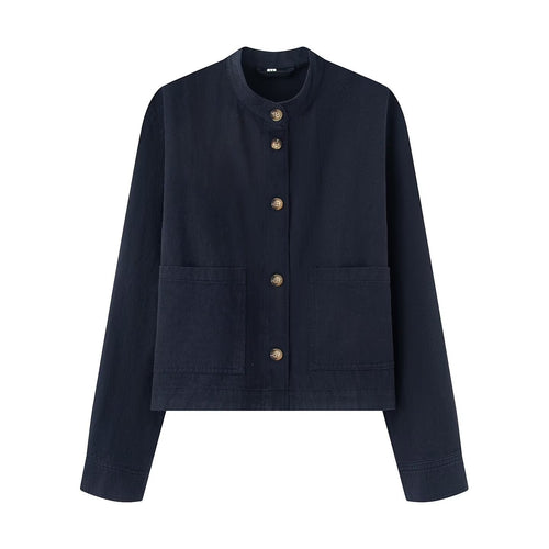 Damen Baumwolljacke mit Knopfleiste und praktischen Taschen EB