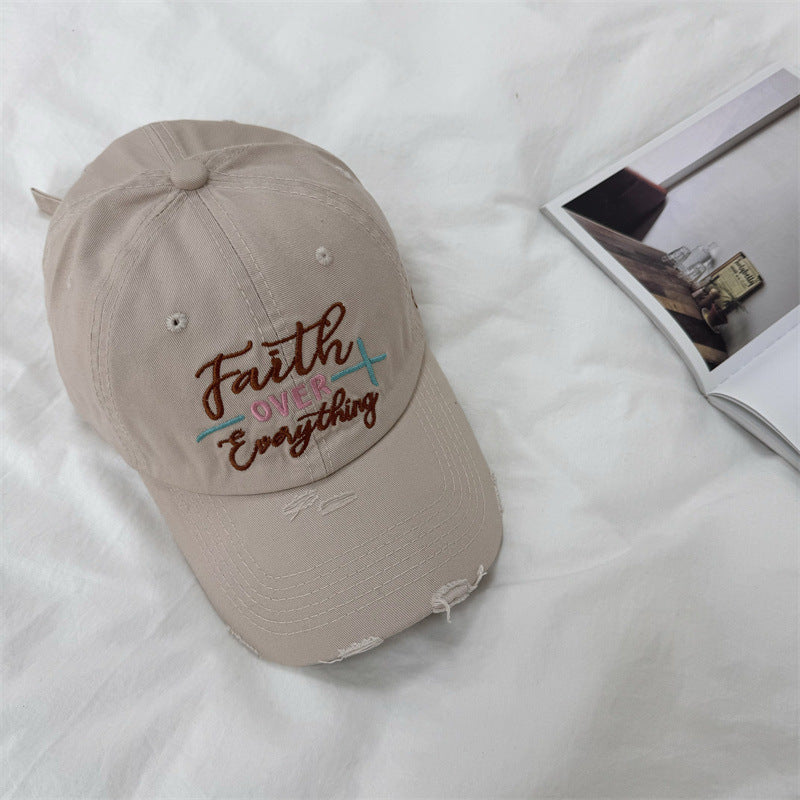Damen-Baseballkappe mit Distressed-Stickerei