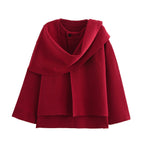 Damen asymmetrische ponchoartige Jacke aus weichem Material EB