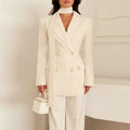 Damen eleganter taillierter Blazer mit Schal EB