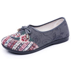 Damen Bequeme Ballerinas mit floralem Design und elastischem Einstieg EB