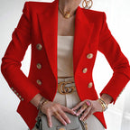 Damen Eleganter Blazer mit doppelter Knopfleiste und tailliertem Schnitt EB