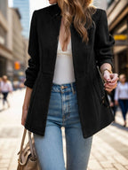 Damen eleganter Blazer mit Wabenstruktur und tailliertem Schnitt EB