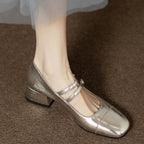 Damen Ballerina-Schuhe mit doppelt verstellbarem Riemchen und bequemer Sohle EB