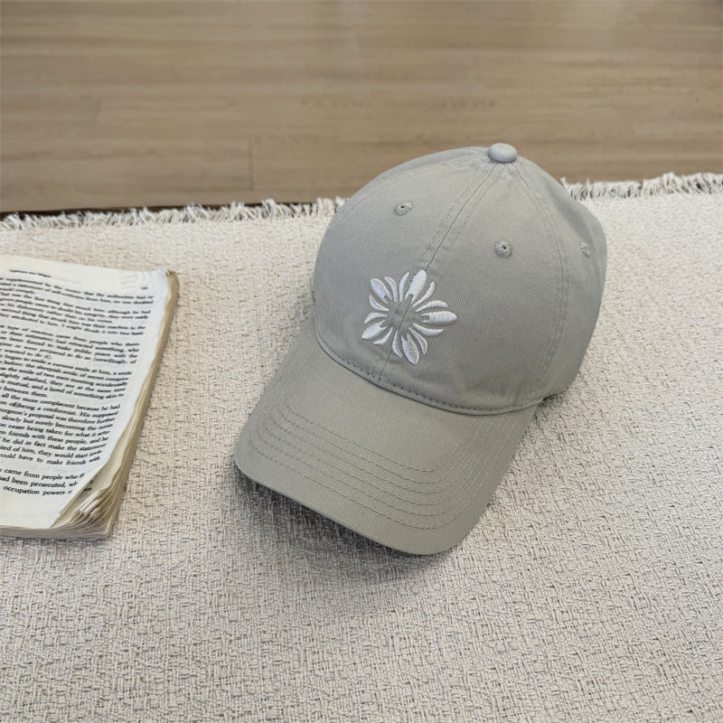 Baseballkappe mit Blumenstickerei für Damen