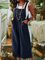Damen Lässiger Jumpsuit mit praktischem Taschendesign und weiten Beinen EB