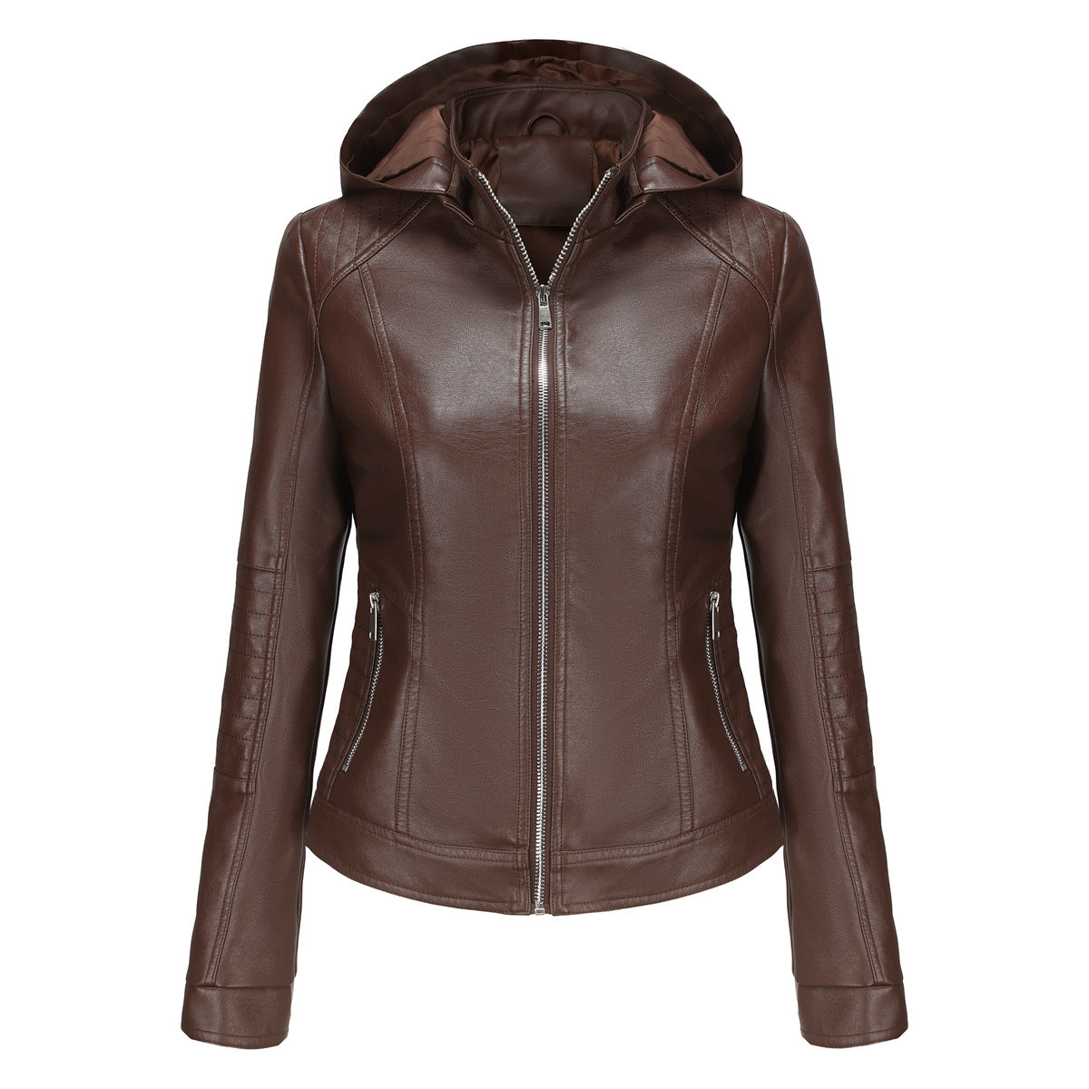 Damen Kapuzenjacke aus hochwertigem Kunstleder EB