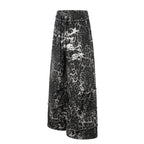 Weite Damen-Cargoshorts mit Fransen und Totenkopf-Print