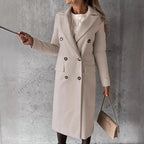 Damen Eleganter Doppelreihiger Mantel mit hochmodernem Schnitt EB
