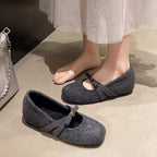 Damen Bequeme Filzschuhe mit dekorativer Schleife EB