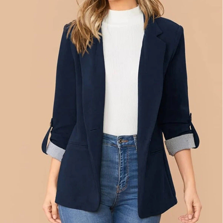 Damen Elegante Blazerjacke mit Kontrastdetails EB
