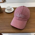 Damen-Baseballcap mit Gingham-Karomuster