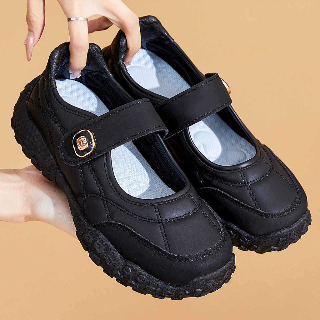 Damen bequeme Alltagsschuhe mit flexiblem Klettverschluss EB