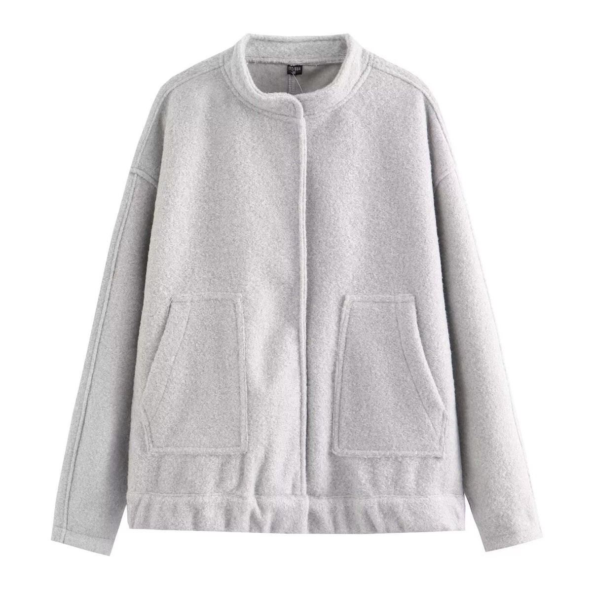 Damen gemütliche und stylische Fleecejacke mit großen aufgesetzten Taschen EB