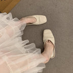 Damen luftige Sommer Slipper mit handgearbeiteter Häkelstruktur EB