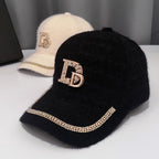 Luxuriöse Baseball-Cap aus Wolle mit Verzierungen