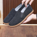 Damen bequeme Slip-On Schuhe aus Cord mit rutschfester Sohle EB